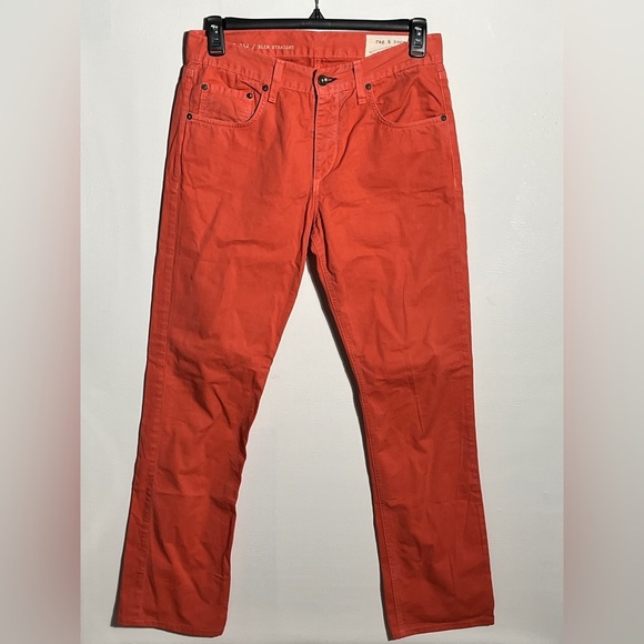 Rag and Bone RB 15X Slim Straight Coral Tailored Workwear Jeans 31 - Picture 1 of 12